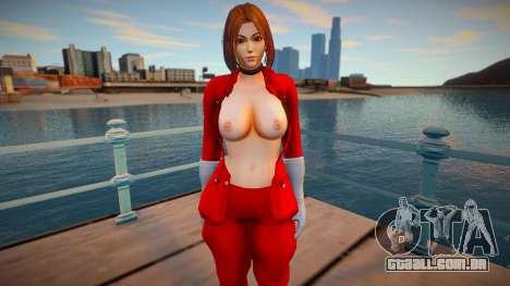 KOF Soldier Girl - RED Brown hair Topless 2 para GTA San Andreas