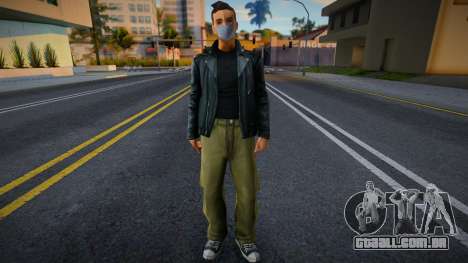 Claude em uma máscara protetora para GTA San Andreas