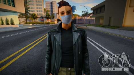 Claude em uma máscara protetora para GTA San Andreas