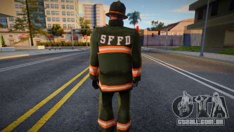 Funcionário do corpo de bombeiros usando uma más para GTA San Andreas