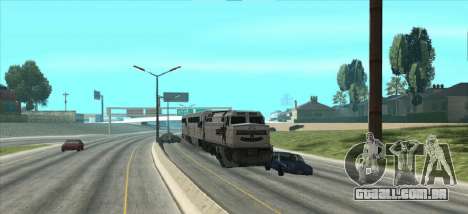 Trem nas ruas da cidade e na rodovia para GTA San Andreas