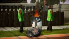 Realistic Fire Bin Of Grove Street para GTA San Andreas Definitive Edition