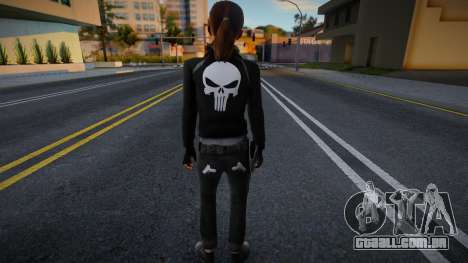 Zoe nas roupas do Justiceiro de Left 4 Dead para GTA San Andreas