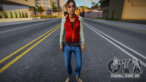 Zoe em roupas vermelhas e cinzas de Left 4 Dead para GTA San Andreas