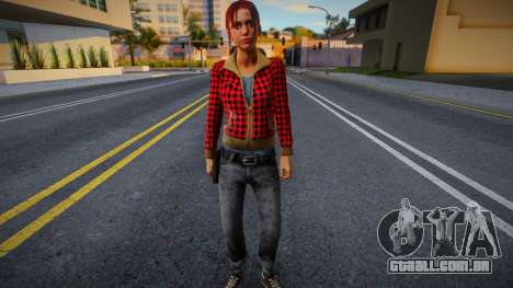 Zoe (Casaco Xadrez Vermelho) de Left 4 Dead para GTA San Andreas