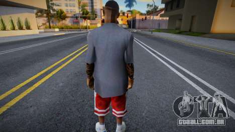 Homem afro-americano de camiseta cinza para GTA San Andreas