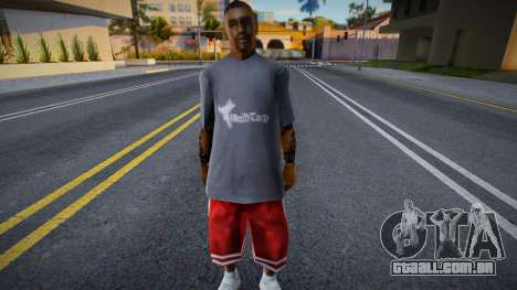 Homem afro-americano de camiseta cinza para GTA San Andreas