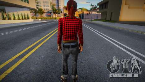 Zoe (Casaco Xadrez Vermelho) de Left 4 Dead para GTA San Andreas