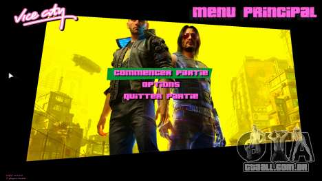 Cyberpunk 2077 art menu para GTA Vice City