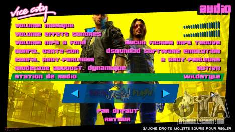 Cyberpunk 2077 art menu para GTA Vice City