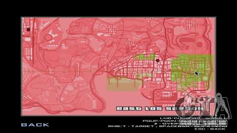 Mapa vermelho translúcido e radar para GTA San Andreas