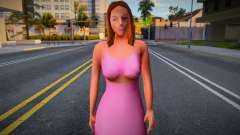 Menina em um vestido cor-de-rosa para GTA San Andreas